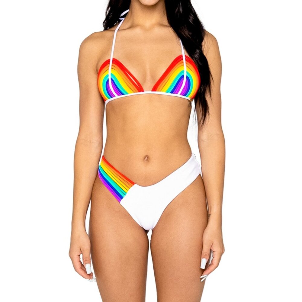 Iris Rainbow Bikini Set  Cheeky Bottom and Triangle Top